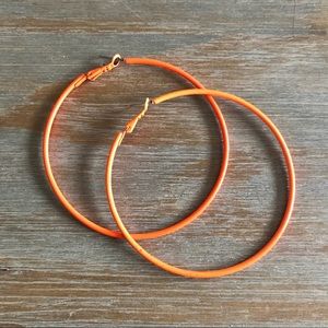 Neon Orange Hoops - NWOT